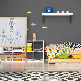 Relaxdays Standtafel Kinder, mit Whiteboard Weiß,Dunkelgrün,Hellbraun