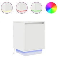 VidaXL Nachttische mit LED-Leuchten 2 Stk. Weiß 38x34x50 cm