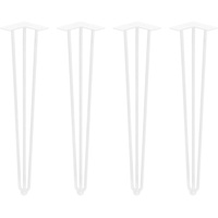 Emuca - Set aus 4 Set aus Vier Hairpin 3-Stangentischbeinen, Höhe 710 mm, weiß lackiert, Stahl