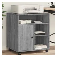 vidaXL Druckerständer mit Rollen Grau Sonoma 60x50x67 cm