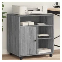 vidaXL Druckerständer mit Rollen Grau Sonoma 60x50x67 cm