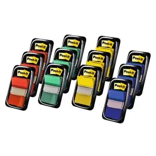 Post-it Haftmarker Index, transparent, Folie, beschriftbar, 12x 50 Streifen, farbsortiert
