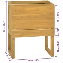 vidaXL Badschrank 60x40x75 cm Massivholz Teak