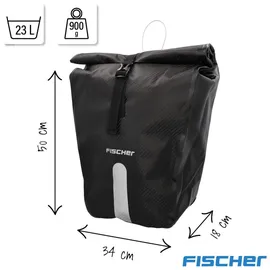 Fischer PLUS Emendo Gepäckträgertasche schwarz/weiß