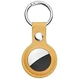 Ainiv Schutzhülle für Apple Airtags, gelbes PU-Leder-Schlüsselanhänger, Halterung, Hunde- und Katzenhalsband-Tracker, Locator