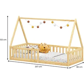 Idimex Hausbett Nicolas 90 x 200 cm Kiefer massiv lackiert natur