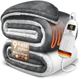 Kesser KESSER® Heizdecke mit Abschaltautomatik Doppelseitig Elektrische Wärmedecke Kuscheldecke Bett, Sofa 9 Temperaturstufen waschbar bis 40°C mit Timer Digitalanzeige