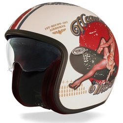 Premier Vintage Pin Up Jethelm, weiss, Größe XS für Männer