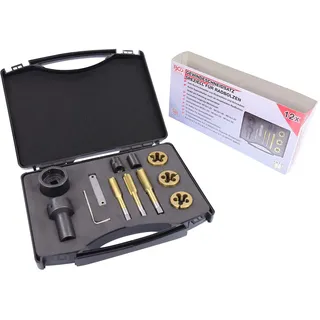 BGS Gewindebohrer-/Schneideisen-Satz für Radmuttern und Bolzen 12-tlg.