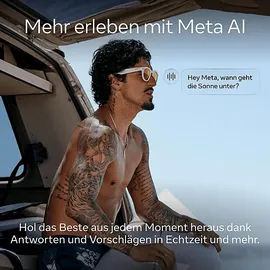 OAKLEY Meta HSTN - mit AI, Audio-, Foto- und Videokompatibilität Warm Grey, PrizmTM Ruby AI Glasses