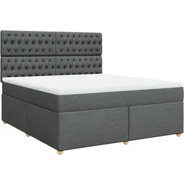 vidaXL Boxspringbett 180 x 200 cm Dunkelgrau