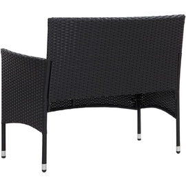 vidaXL Garten Lounge-Set mit Auflagen 2-Sitzer Bank schwarz/schwarz