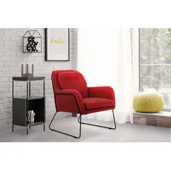 Sessel INOSIGN "Flin Cocktailsesel", rot, B:69cm H:86cm T:75cm, Sessel, mit Knöpfen und Kissenoptik im Rücken