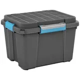 KIS 237440 Aufbewahrungsbox Scubba stapelbar (B x H x T) 495 x 340 x 390mm Grau-Blau, Schwarz 1St.