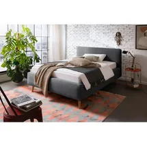 Meise Möbel meise.möbel Polsterbett Mattis 140 x 200 cm Stoff Grau Anthrazit