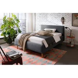 Meise Möbel meise.möbel Polsterbett Mattis 140 x 200 cm Stoff Grau Anthrazit