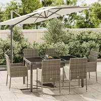vidaXL Garten-Essgruppe 7-tlg. Grau