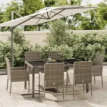 vidaXL Garten-Essgruppe 7-tlg. Grau