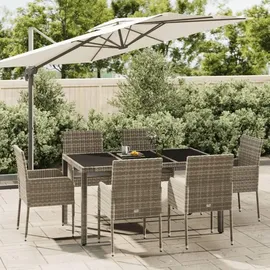 vidaXL Garten-Essgruppe 7-tlg. Grau