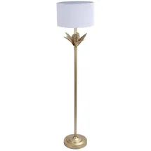 Relaxdays Stehlampe Eisen Weiß Gold mit Palmenblättern 152,5 cm x 33 cm 4,3 kg