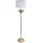 Relaxdays Stehlampe Eisen Weiß Gold mit Palmenblättern 152,5 cm x 33 cm 4,3 kg