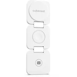 CubeNest 3in1 Faltbares Magnetisches Kabelloses Ladegerät E310, Compatible for MagSafe | Kompatibel Für iPhone 12/13/14/15/16, Apple Watch - Weiß