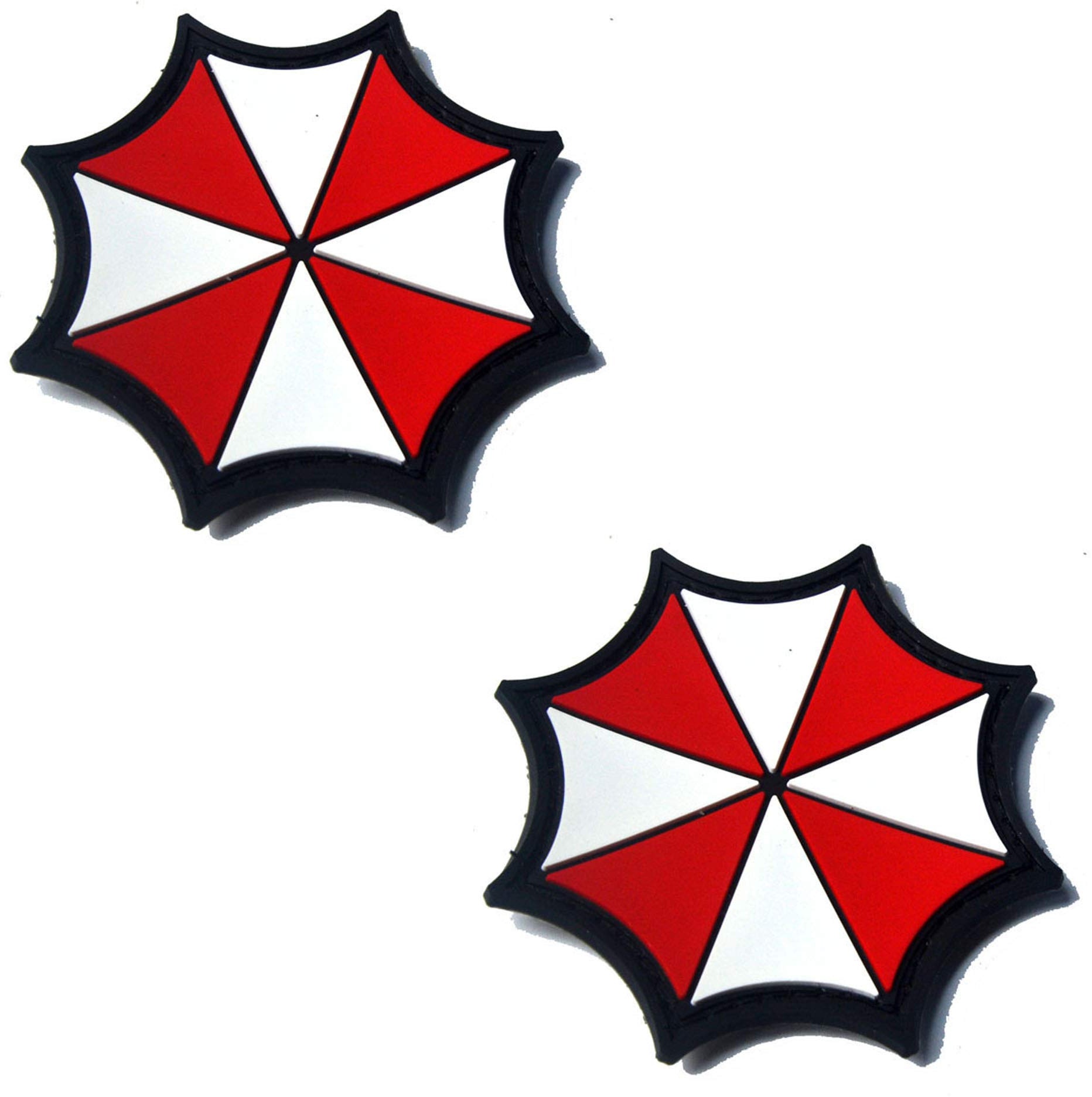 Resident Evil Umbrella Corporation PVC Patch Abzeichen Emblem Applikation Haken Patch für Kleidung Rucksack Zubehör Manschette 2 Stück