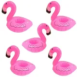 AMZLORD 5 Stück Aufblasbarer Getränkehalter PVC Flamingo Schwimmender Bierhalter Getränke Dosenhalter Flaschenhalter Getränkehalter for Schwimmbad Strand - 22x18x17cm/8.66x7.08x6.69inch