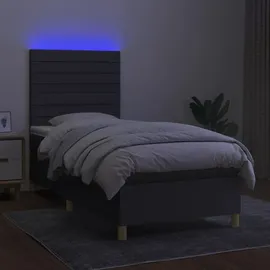 vidaXL Boxspringbett 100 x 200 cm Dunkelgrau