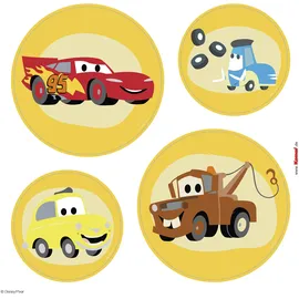 KOMAR Disney Fenstersticker - Cars Ka-Chow Bubbles - Größe 30 x 30 cm, 2 Bogen - Kinderzimmer, Babyzimmer, Fensteraufkleber, Fensterbild, Bunt