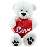 Sweety Toys Sweety-Toys 5710 XXL Riesen Teddy Valentine Teddybär 80cm weiss mit Herz LOVE supersüss