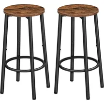 HOOBRO Barhocker 2er-set, Barstuhl Für Die Küche Mit Fußstütze,industrieller Barstuhl, Stabiles Metallgestell, Verstellbare Füße, Für Restaurant, Küche, Bar, Hoobro Ebf03by01