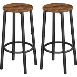 HOOBRO Barhocker 2er-set, Barstuhl Für Die Küche Mit Fußstütze,industrieller Barstuhl, Stabiles Metallgestell, Verstellbare Füße, Für Restaurant, Küche, Bar, Hoobro Ebf03by01
