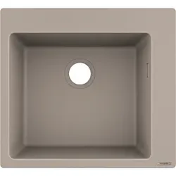 hansgrohe Einbauspüle 43312380 560 x 510 mm, 1 Hauptbecken, Hahnloch vordefiniert, betongrau