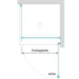Dusbad Vital 2 Duschkabine mit Drehtür rechts 80 x 117 cm Gold ESG-Glas