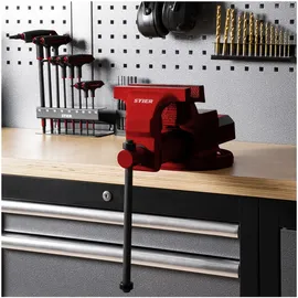 Stier Parallelschraubstock Stahl 150 mm rot