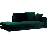Recamiere LEONIQUE "Cozy" Sofas Gr. B/H/T: 195 cm x 80 cm x 97 cm, Samtoptik, Armlehne rechts, grün (dunkelgrün) Chaiselongue Chaiselongues Sofas