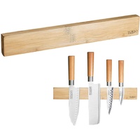 TokioKitchenWare Originelle Messer-Magnetleiste aus echtem Bambus-Holz