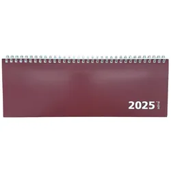 2025 ADINA Tischquerkalender bordeaux 1W 2S Schreibtischkalender Tischkalender 30x10cm