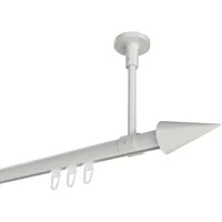 Interdeco GARDINENSTANGE INNENLAUF Sonette Savio 600 cm (geteilt in 3 x 200 cm), 1-läufig, 20 mm Ø Weiß