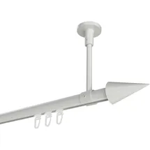 Interdeco GARDINENSTANGE INNENLAUF Sonette Savio 600 cm (geteilt in 3 x 200 cm), 1-läufig, 20 mm Ø Weiß