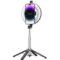 COFI Xssive Selfie Stick mit Teleskopstativ & LED-Ringlicht inkl.