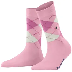 Burlington Damen Socken - Covent Garden, Rautenmuster, Onesize Rosa/Weiß 36-41
