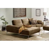 W.Schillig Ecksofa Leder 3-Sitzer Braun