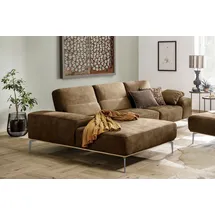 W.Schillig Ecksofa Leder 3-Sitzer Braun