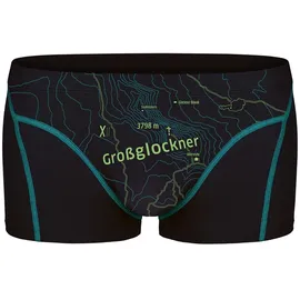 Ein schöner Fleck Erde Herren Boxershorts | Shorts, Print, Bio-Baumwolle Großglockner (Schwarz) XL