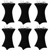 luxuskollektion Stehtischhusse Stretch Schwarz 80 x 110 cm 6er Set