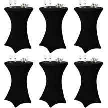 luxuskollektion Stehtischhusse Stretch Schwarz 80 x 110 cm 6er Set