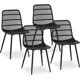 FROMM & STARCK Stuhl 4er Set Lehnstuhl Kunststoff Metallbeine bis 150 kg Designstuhl schwarz
