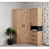 marmex möbel Eckschrank Grant 15 0 x 0 x 0 cm Braun/Schwarz